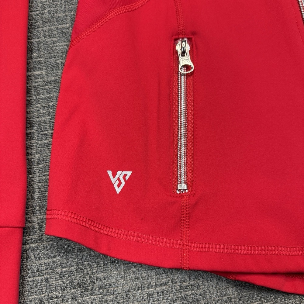 Vshred Weightless Jacket Women's M Red Full Zip Thumbholes Pockets Yoga Athletic - Picture 3 of 9